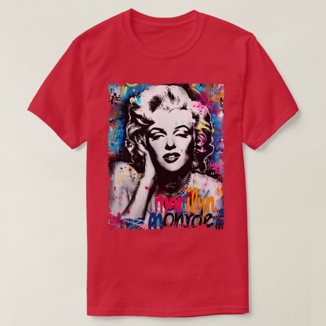 Marylin Monroe Grafitti Vinatge T-Shirt (Design Front)