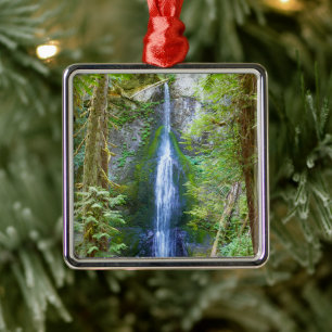 Marymere Falls I at Olympic National Park Metal Tree Decoration