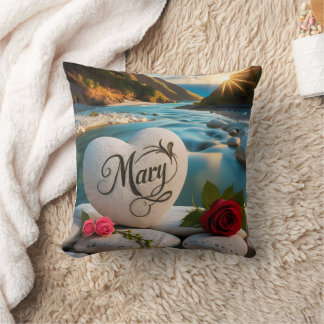 Mary's Heart stone Sunset Cushion