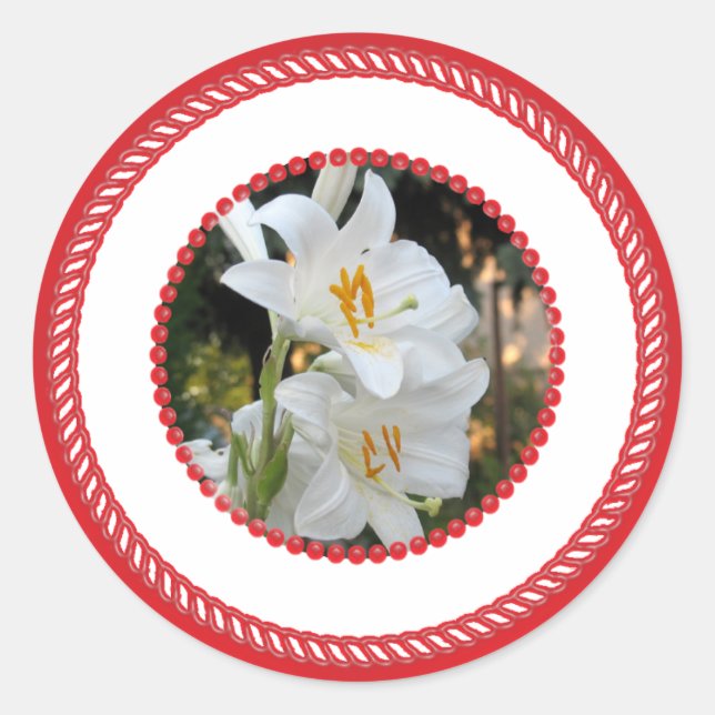 Mary's Lily, Jesse Tree Classic Round Sticker (Front)
