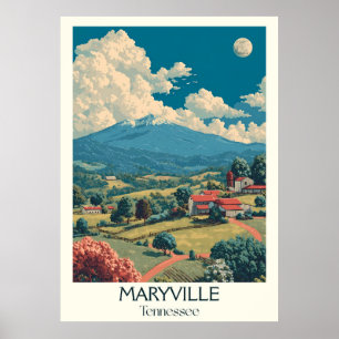 Maryville Tennessee Snowy Mountains Poster