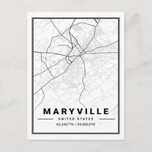 Maryville Tennessee USA Travel City Map Postcard