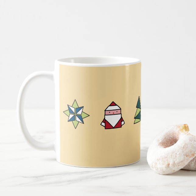 Marzipan Origami Christmas Coffee Mug (With Donut)