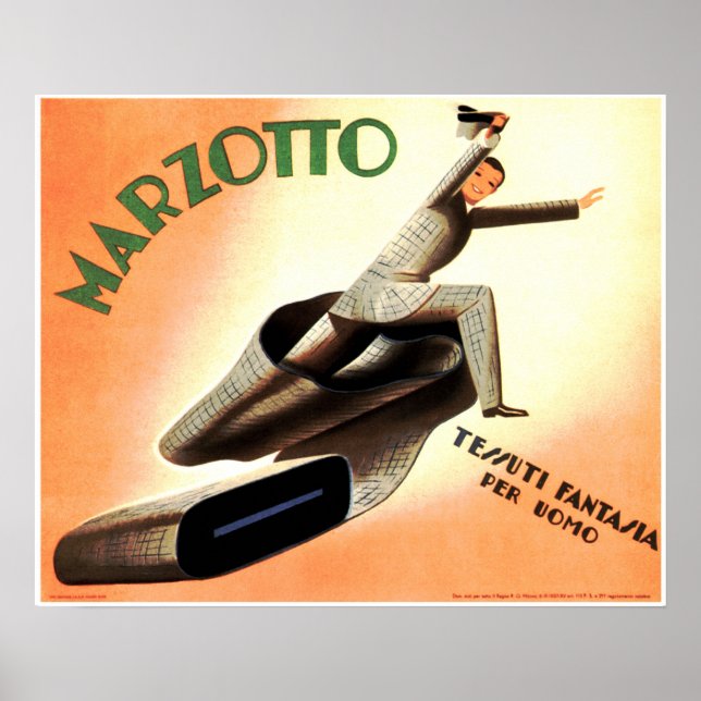 MARZOTTO Textile Fabric Men Vintage Advertising Poster (Front)