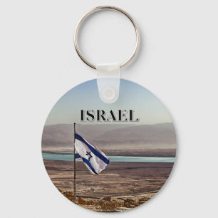Masada View with Israeli Flag Key Ring