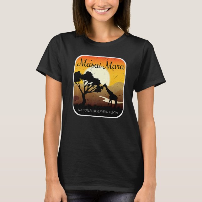 Masai Mara Kenya Safari National reserve Serengeti T-Shirt (Front)
