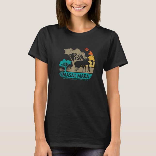 Masai Mara Safari National reserve Kenya Serengeti T-Shirt (Front)