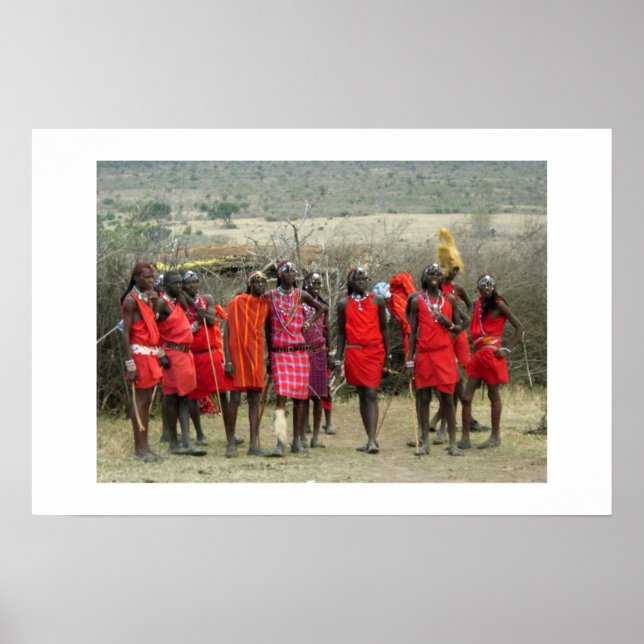 MASAI WARRIORS IN KENYA AFRICA POSTER (Front)