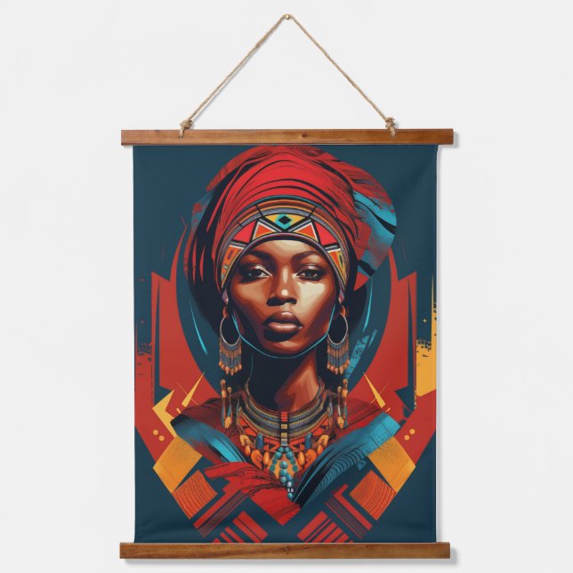 Masai Woman Elegance Hanging Tapestry (Front)