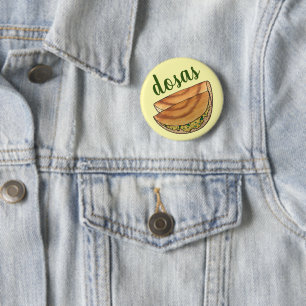 Masala Dosas South Indian Food Cuisine Potato Dosa 6 Cm Round Badge
