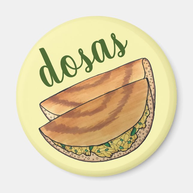 Masala Dosas South Indian Food Cuisine Potato Dosa Magnet (Front)