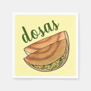 Masala Dosas South Indian Food Cuisine Potato Dosa Napkin