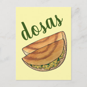 Masala Dosas South Indian Food Cuisine Potato Dosa Postcard