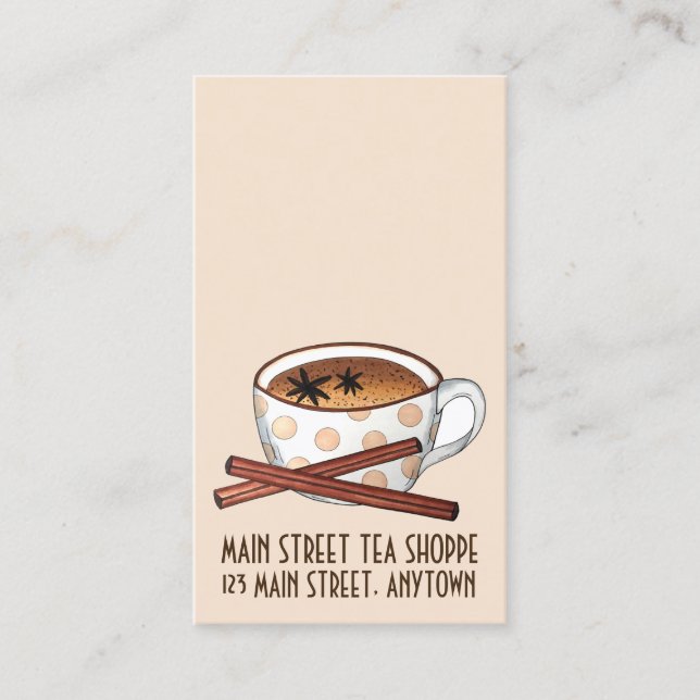 Masala Spiced Chai Tea Shop Teahouse Café Business Card (Front)