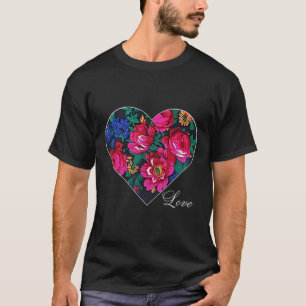 Masani Scarf Floral Heart Love Native American T-Shirt