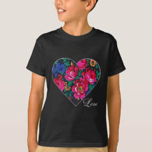 Masani Scarf Floral Heart Love Native American T-Shirt
