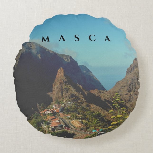 Masca in Spain -  With two different sides     Round Cushion (Front)