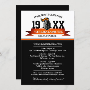 Mascot Banner Class Reunion Invitations