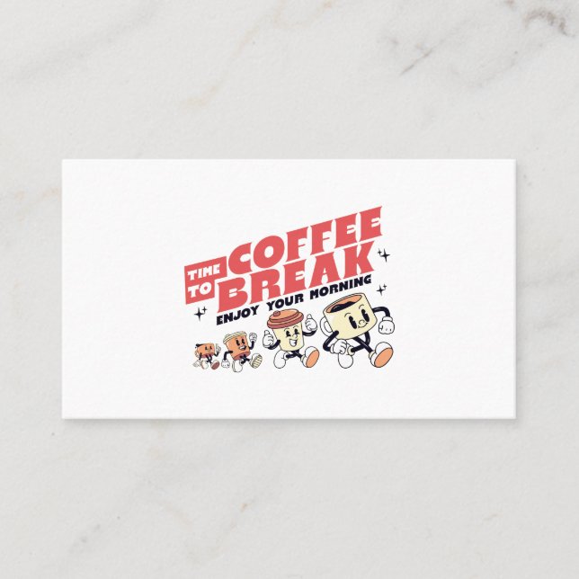Mascot Coffee - Time To Coffee Break Business Card (Front)