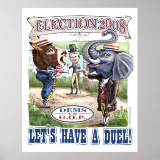 Mascot Political Duel Election 2008 Poster