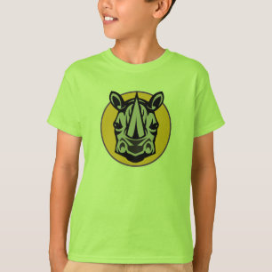 mascot rhino circle design T-Shirt