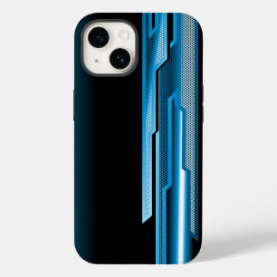 Masculine Abstract Sky Blue Black Design iPhone 14 Case