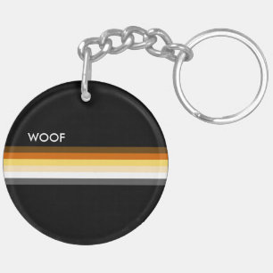 Masculine and Sleek Gay Bear Pride Flag woof Key Ring