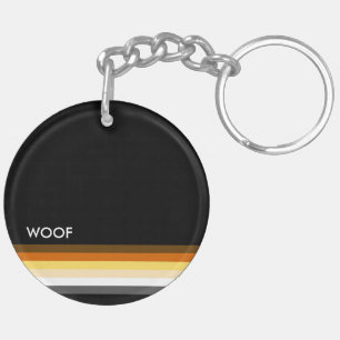 Masculine and Sleek Gay Bear Pride Flag WOOF Key Ring