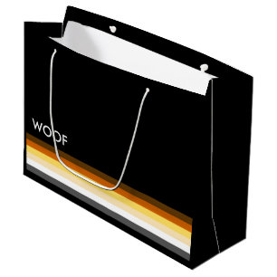 Masculine and Sleek Gay Bear Pride Flag woof Large Gift Bag