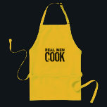 Masculine bbq apron for men | Real men cook<br><div class="desc">Masculine bbq apron for men | Real men cook. Cool cooking and barbecue gift for men. Fun gift idea for dad,  brother,  uncle,  grandpa etc. Distressed look letters.</div>