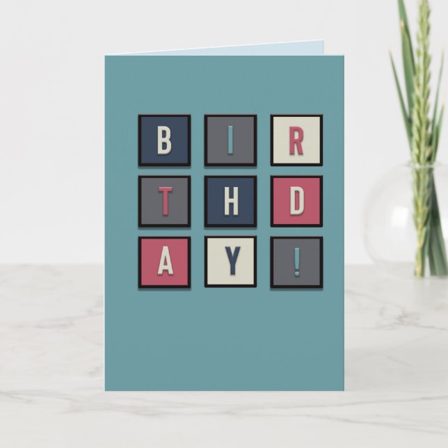 Masculine Birthday Holiday Card (Front)