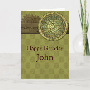 Masculine Birthday with Steel and Gears Card