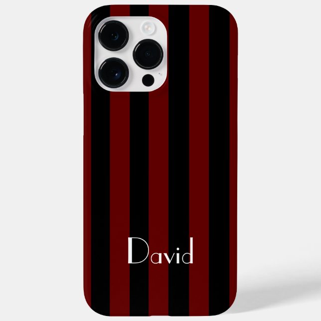 Masculine Black and Red Striped Case-Mate iPhone Case (Back)
