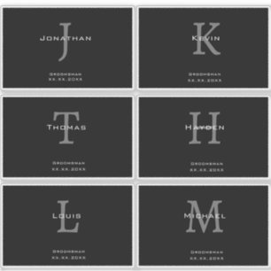 Masculine Black and White  Initial + Name Monogram