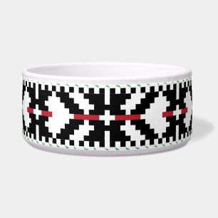 Masculine Black and white Latvian tribal folk art