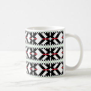Masculine Black and white Latvian tribal folk art Coffee Mug