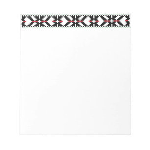 Masculine Black and white Latvian tribal folk art Notepad