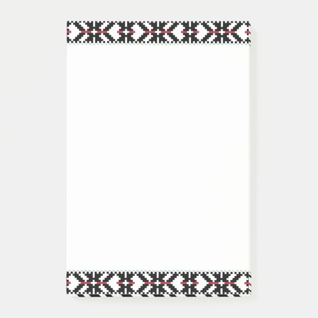 Masculine Black and white Latvian tribal folk art Post-it Notes (Front)