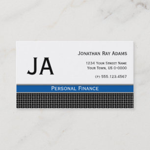 Masculine Black Blue and Silver Metal Weave Business Card