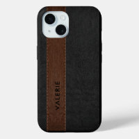 Masculine Black & Brown Vintage Faux Leather Case-