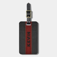 Masculine Black & Red Vintage Leather Print