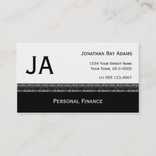 Masculine Black With Black Grey Granite Business Card