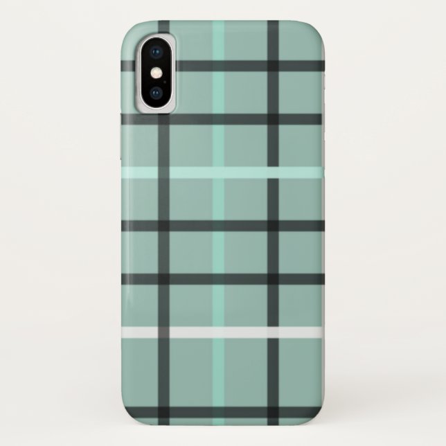 Masculine Blue and Grey Plaid iPhone / iPad case (Back)