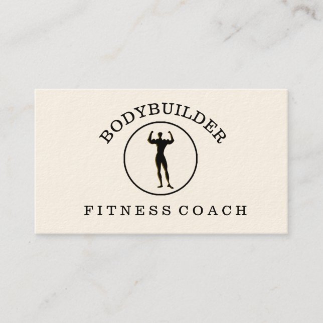 Masculine Bodybuilder Fitness Athlete Sports Business Card (Front)