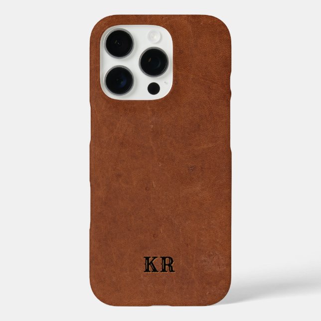 Masculine Brown Leather Texture Case-Mate iPhone Case (Back)