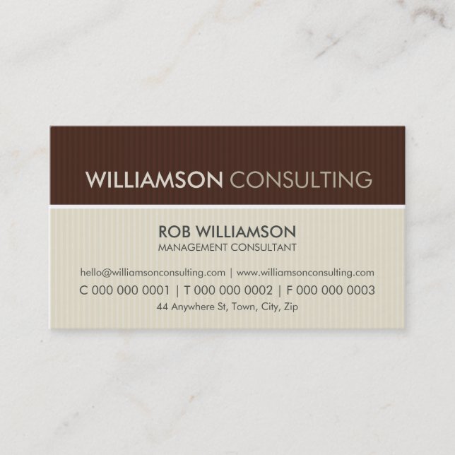 MASCULINE BUSINESS CARD :: minimal pinstripe 4 (Front)