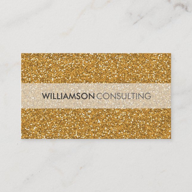 MASCULINE BUSINESS CARD smart simple gold glitter (Front)
