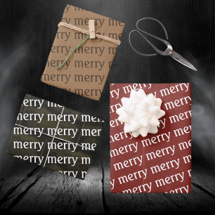 Masculine Christmas Wrap Wrapping Paper Sheet