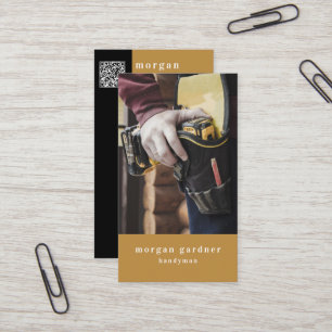 Masculine Contractor Tools Handyman Business Card