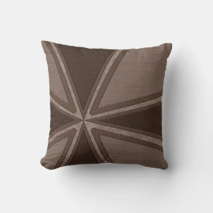 Masculine Dark Brown Contemporary Pattern Cushion